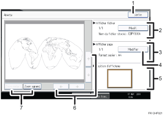 Illustration numérotée du panneau de commande