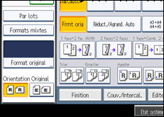 Illustration de l'écran du panneau de commande