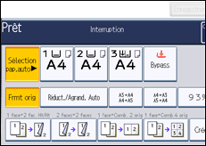 Illustration de l'écran du panneau de commande