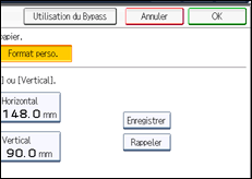 Illustration de l'écran du panneau de commande