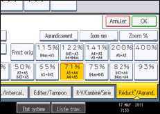 Illustration de l'écran du panneau de commande