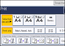 Illustration de l'écran du panneau de commande