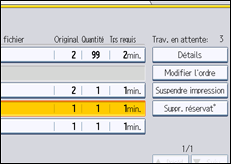 Illustration de l'écran du panneau de commande