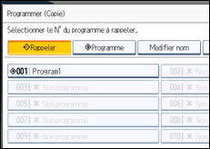 Illustration de l'écran du panneau de commande