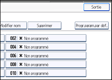 Illustration de l'écran du panneau de commande