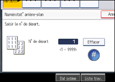 Illustration de l'écran du panneau de commande