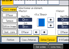 Illustration de l'écran du panneau de commande