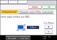 Illustration de l'écran du panneau de commande
