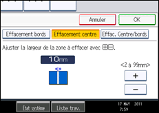Illustration de l'écran du panneau de commande