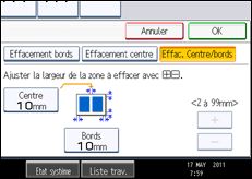 Illustration de l'écran du panneau de commande