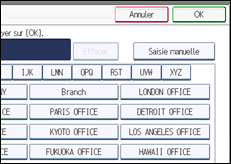 Illustration de l'écran du panneau de commande