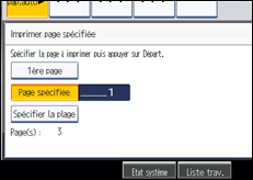 Illustration de l'écran du panneau de commande