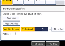 Illustration de l'écran du panneau de commande