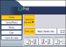 Illustration de l'écran du panneau de commande