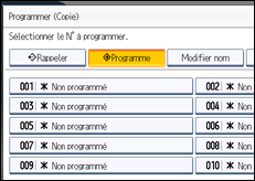 Illustration de l'écran du panneau de commande