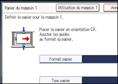 Illustration de l'écran du panneau de commande