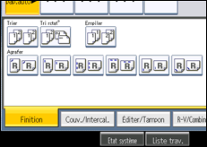 Illustration de l'écran du panneau de commande