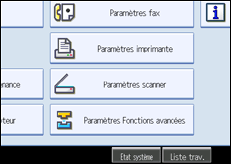 Illustration de l'écran du panneau de commande