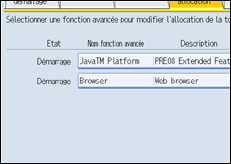 Illustration de l'écran du panneau de commande