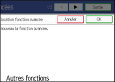 Illustration de l'écran du panneau de commande