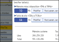 Illustration de l'écran du panneau de commande