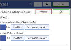 Illustration de l'écran du panneau de commande