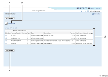 Illustration de l'écran du navigateur Web Illustration avec légende numérotée