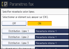 Illustration de l'écran du panneau de commande