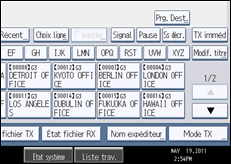 Illustration de l'écran du panneau de commande