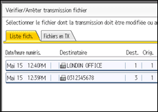 Illustration de l'écran du panneau de commande