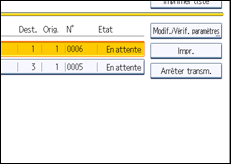 Illustration de l'écran du panneau de commande