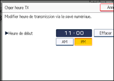 Illustration de l'écran du panneau de commande