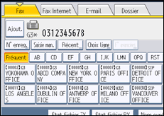 Illustration de l'écran du panneau de commande