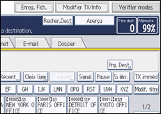 Illustration de l'écran du panneau de commande