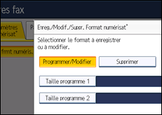 Illustration de l'écran du panneau de commande