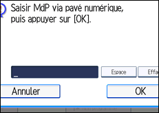 Illustration de l'écran du panneau de commande