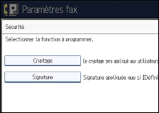 Illustration de l'écran du panneau de commande