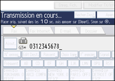 Illustration de l'écran du panneau de commande
