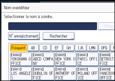 Illustration de l'écran du panneau de commande