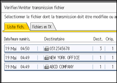 Illustration de l'écran du panneau de commande