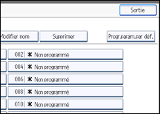 Illustration de l'écran du panneau de commande