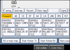 Illustration de l'écran du panneau de commande