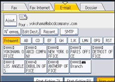 Illustration de l'écran du panneau de commande