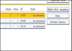 Illustration de l'écran du panneau de commande