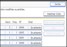 Illustration de l'écran du panneau de commande