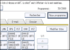 Illustration de l'écran du panneau de commande