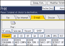 Illustration de l'écran du panneau de commande