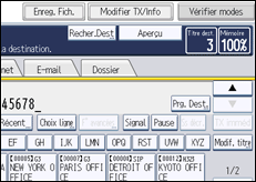 Illustration de l'écran du panneau de commande