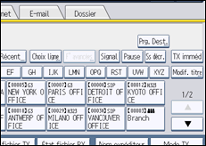 Illustration de l'écran du panneau de commande