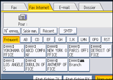 Illustration de l'écran du panneau de commande